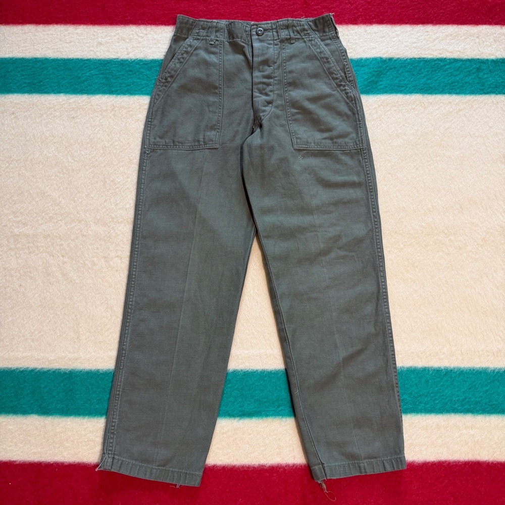 VTG US Military OG-107 Utility Trousers Cotton Sateen Fatigue Pants 28x27.5